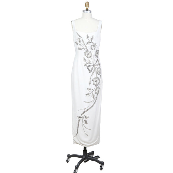 Vintage Floral Beaded Gown