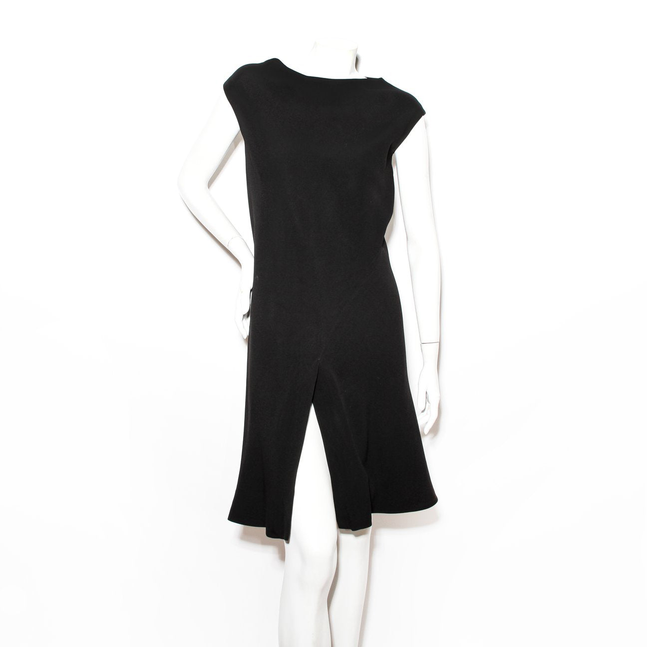 Vintage Black Sleeveless Slit Dress
