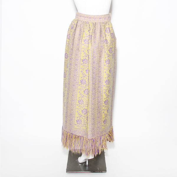 Vintage Wool Floral and Paisley Patterned Maxi Skirt