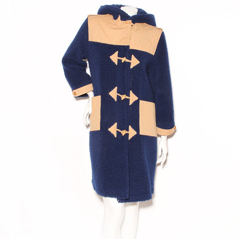 Courrèges Blue Fleece Toggle Coat