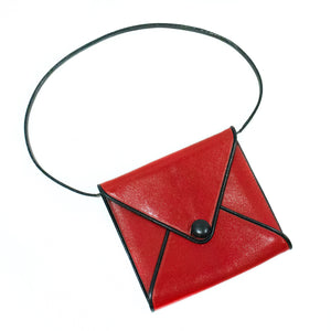Hermes Vintage Red Leather Envelope Bag