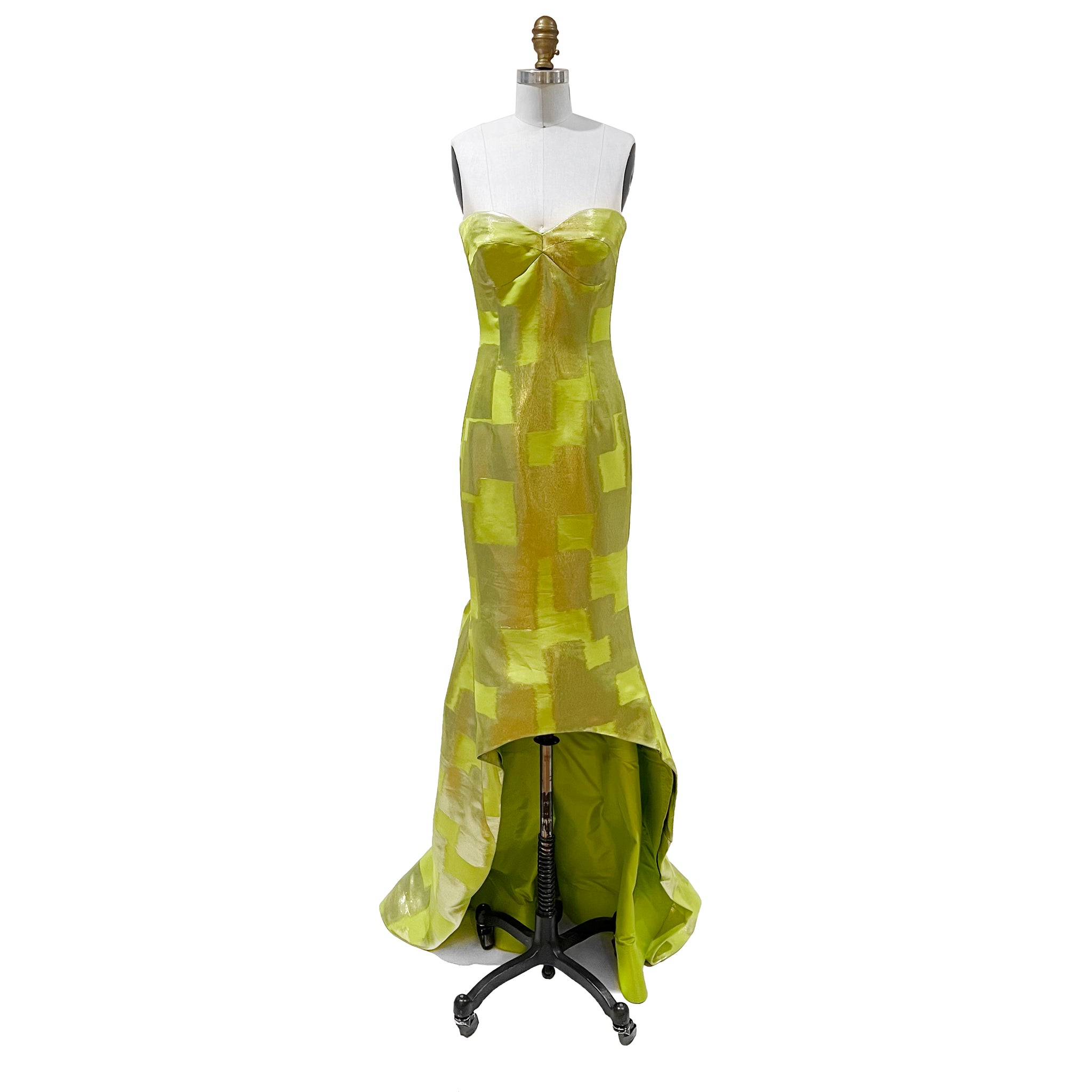 Oscar de la Renta Green Strapless Gown