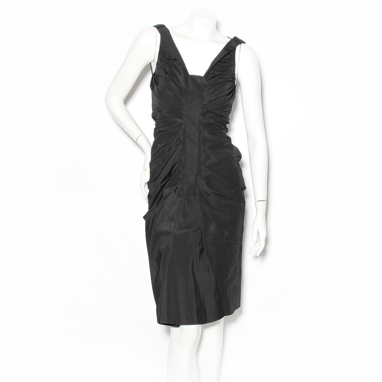 Christian Dior Black Ruched Dress