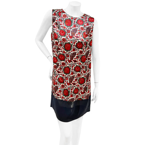 Balenciaga PF11 Red Floral Print Mini Dress