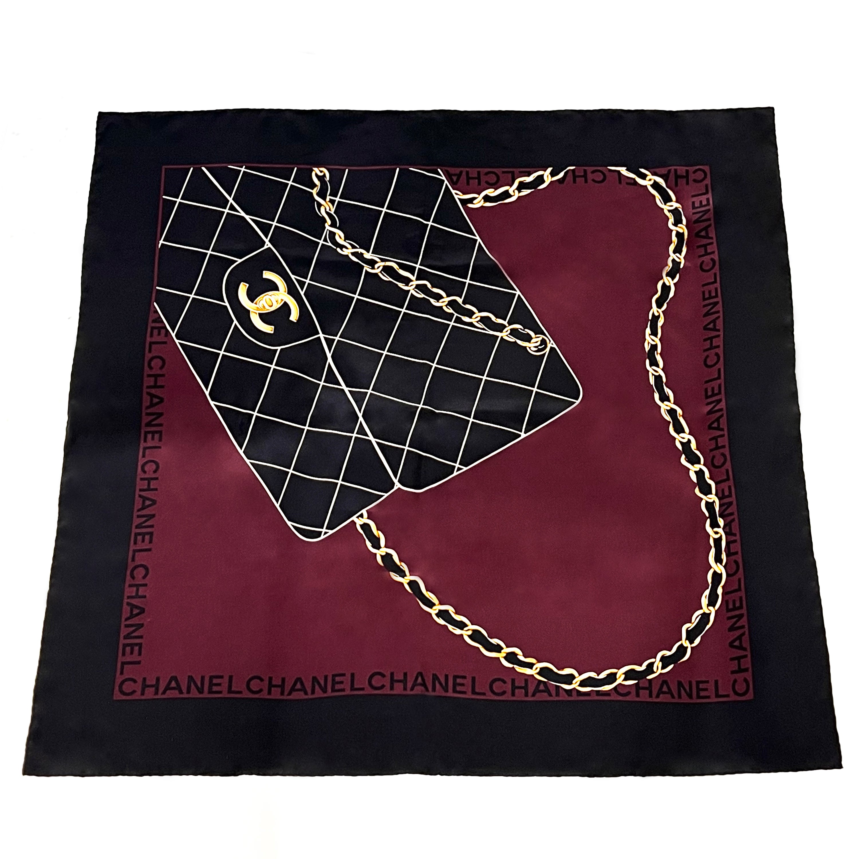 Chanel 2019 Silk Handbag Print Scarf