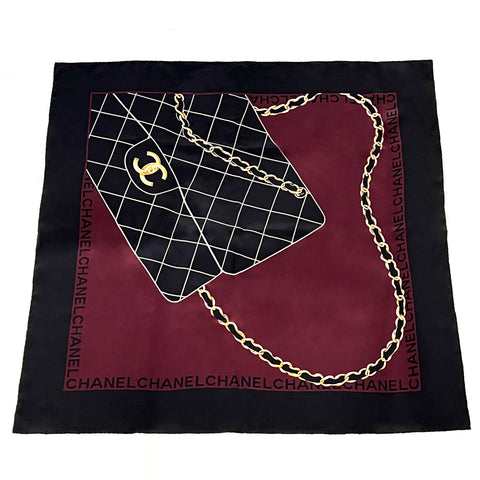 Chanel Silk 'Handbag' Print Scarf F2019