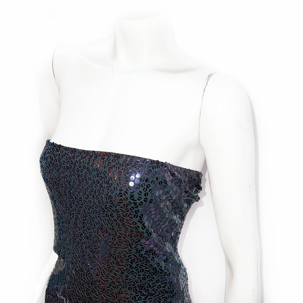 Dark Purple Sequin Mermaid Gown Set