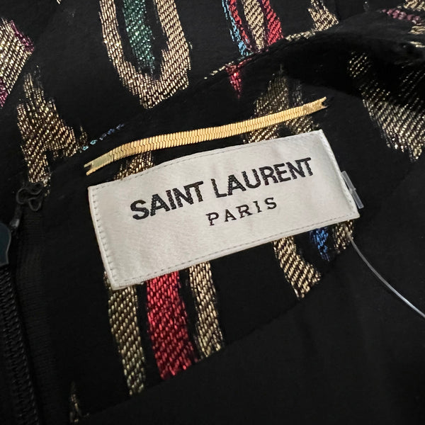Saint Laurent Long Sleeve Peacock Print Dress (2017)