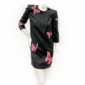 Alexander McQueen Pink Butterfly Print Shift Dress FW2016