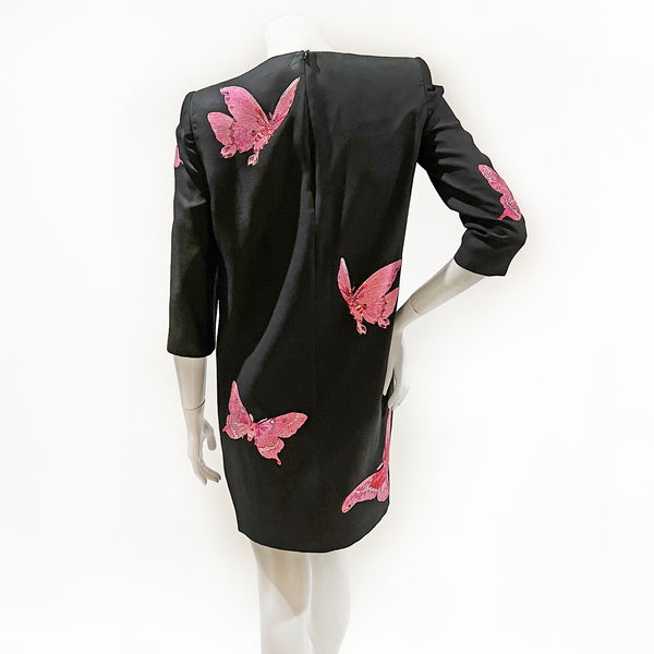 Alexander McQueen Pink Butterfly Print Shift Dress FW2016