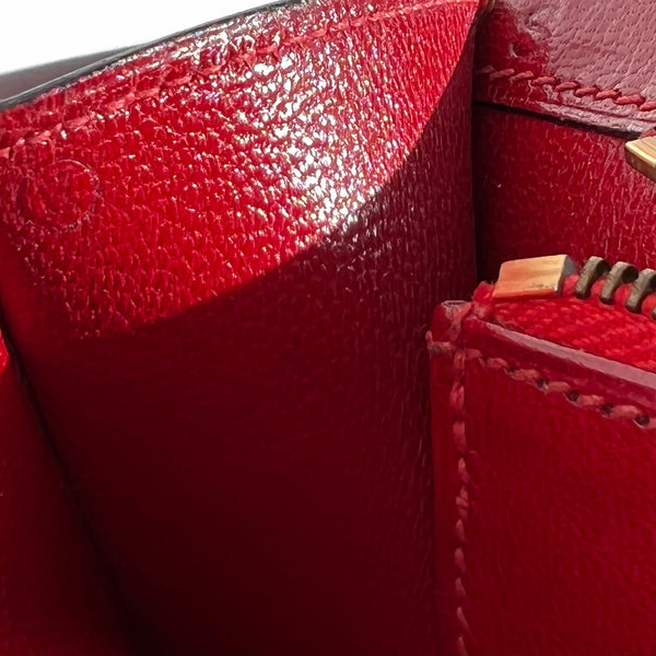 Hermes Vintage Red Leather Envelope Bag
