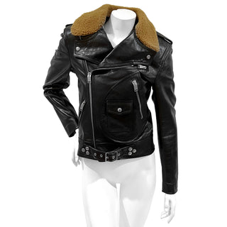 Leather and Shearling Motorcycle Jacket