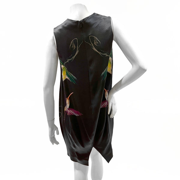 Silk Hummingbird Print Dress