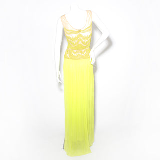 Lime Green Tulle Ribbon Gown