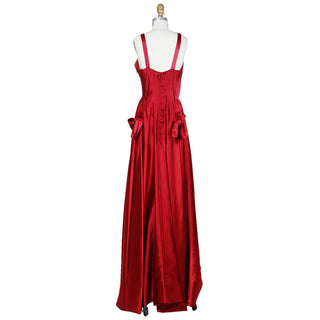 1950s Red Satin Bow Ball Gown