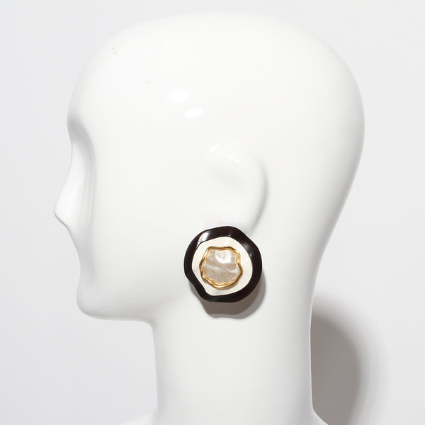 Chanel SS92 Haute Couture Mother of Pearl Earrings